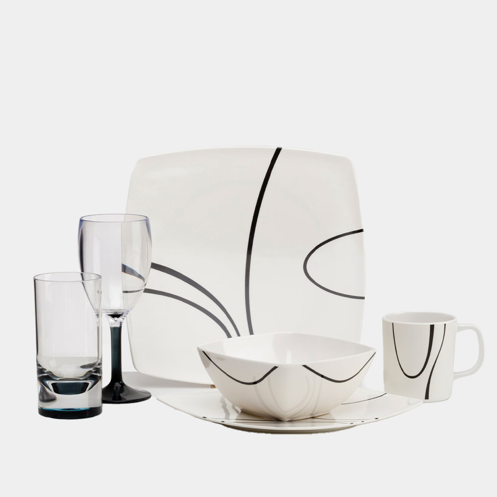 Ensemble de 12 pièces en mélamine Flamefield Zen