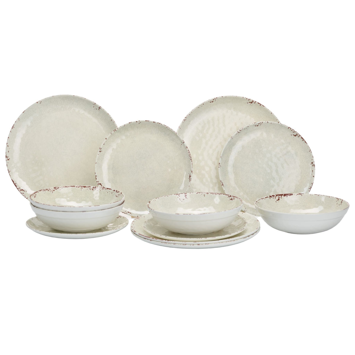 Flamefield Non Slip Rustic Pearl 12 pc Melamine Set